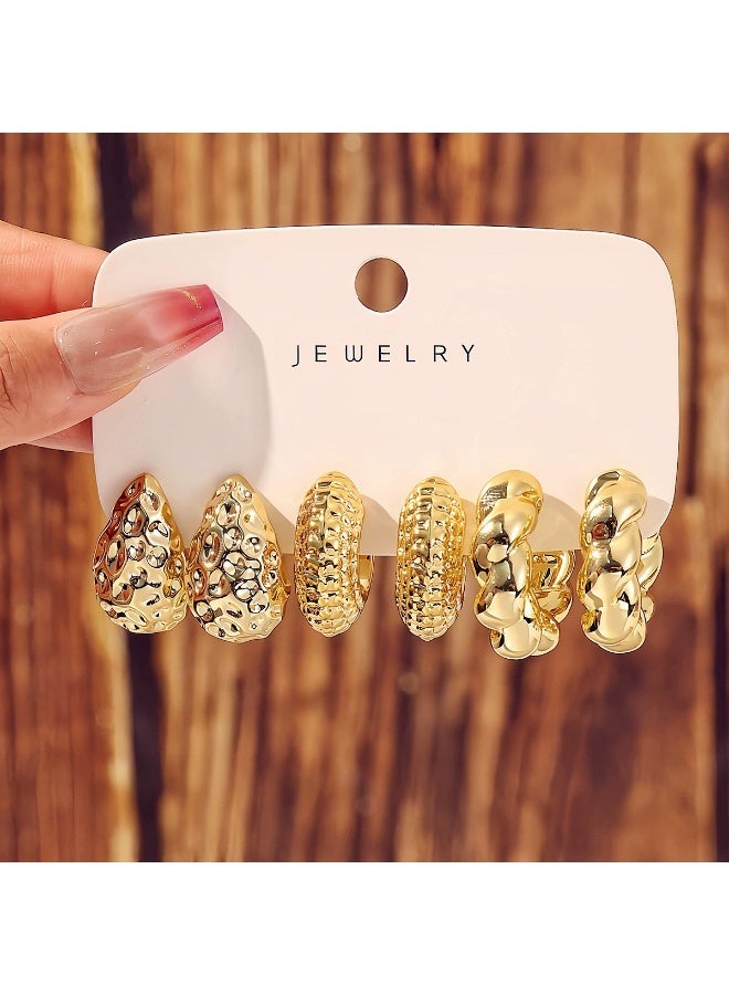 9 Pairs Fashion C-Shaped Drop Bean Earrings | Creative Minimalist Earrings Set for Women & Girls - Image 3